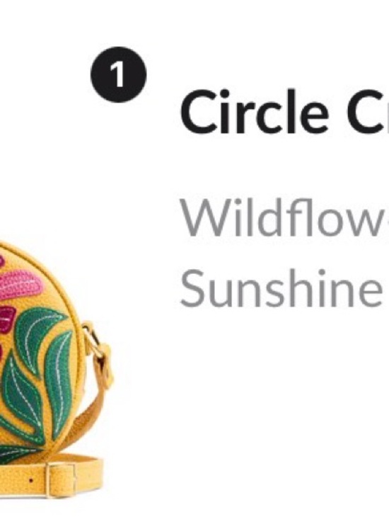 Portland Leather Handbags - Portland Leather Yellow Floral Round Crossbody Bag